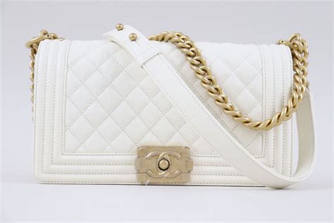 chanel white caviar boy bag|BOY CHANEL .